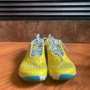yellow merrell sneakers